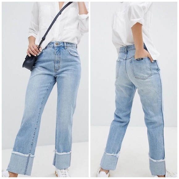 straight turn up jeans